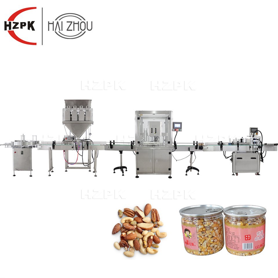 Automatic Granule Fill Seal Label Machine Line For Can
